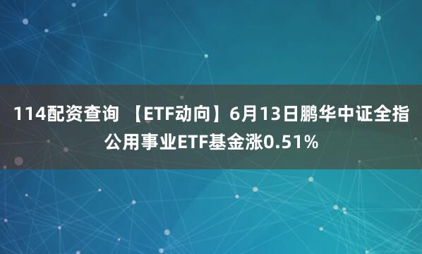 114配资查询 【ETF动向】6月13日鹏华中证全指公用事业ETF基金涨0.51%